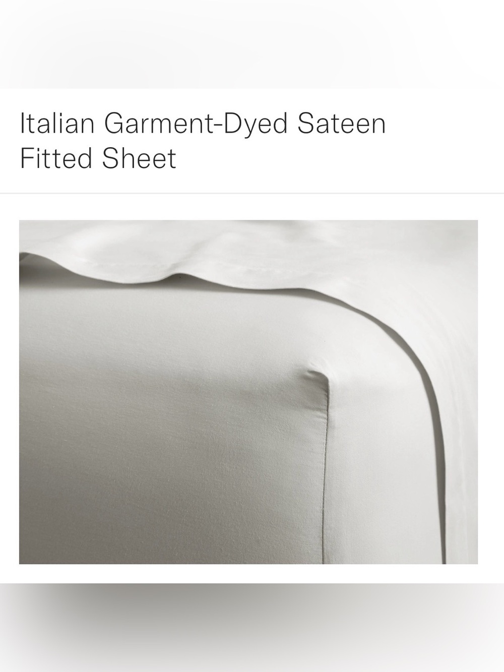 Italian Garment-Dyed Sateen Fitted Sheet - Flat sheet Ivory